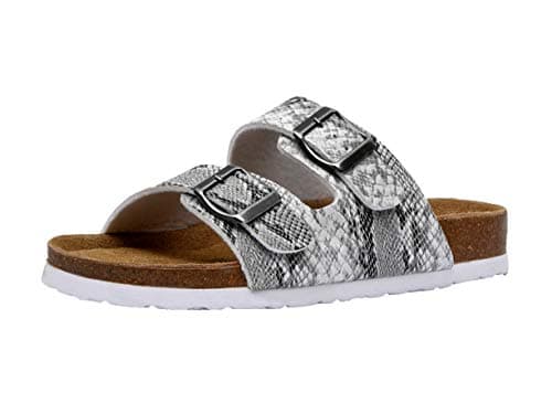 CUSHIONAIRE Lane Cork Footbed Sandals for Women – Comfortable Slip-OnSlides with Suede & Arch Support