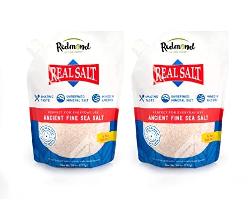 REDMOND Real Salt Fine Unrefined Mineral Sea Salt, 26 Oz (2 Pack)