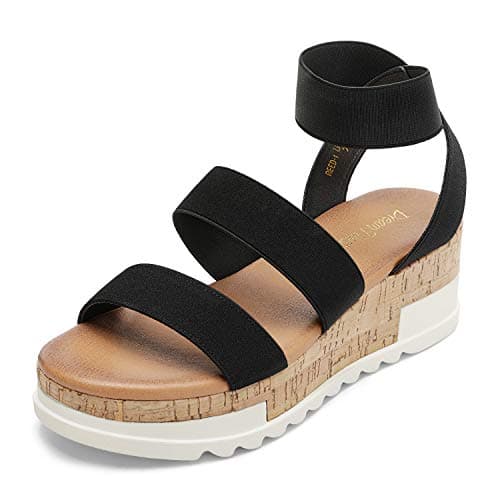 Dream Pairs Women's Open Toe Ankle Strap Casual Flatform Sandals