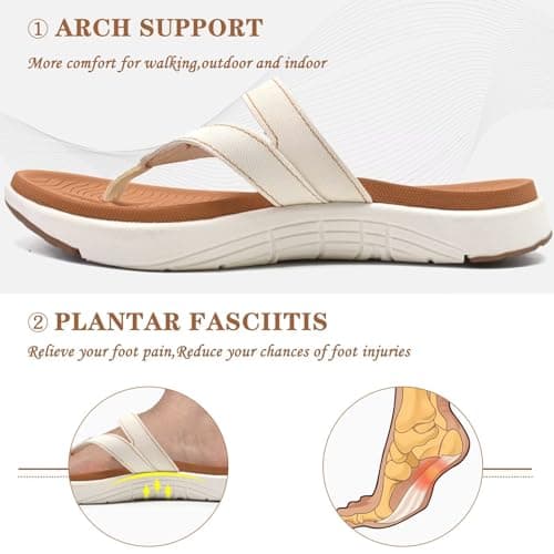 COFACE Women's Fashion Orthotic Flip Flops with Arch Support