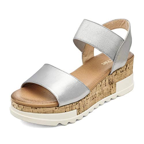 Dream Pairs Women's Open Toe Ankle Strap Casual Flatform Sandals