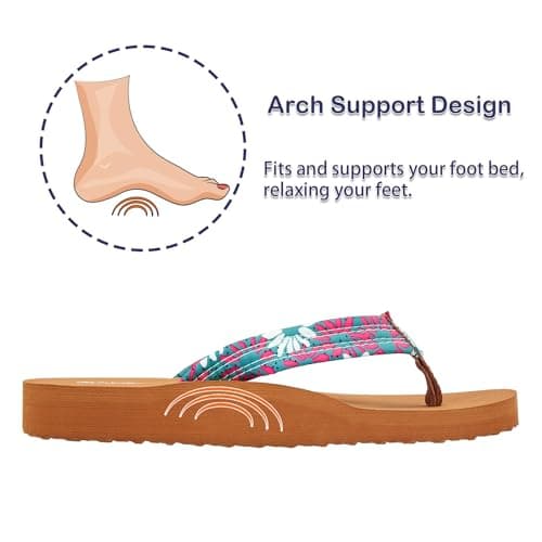 Ampeo Women's Arch Support Flip Flops Summer Beach Sandals
