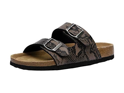 CUSHIONAIRE Lane Cork Footbed Sandals for Women – Comfortable Slip-OnSlides with Suede & Arch Support