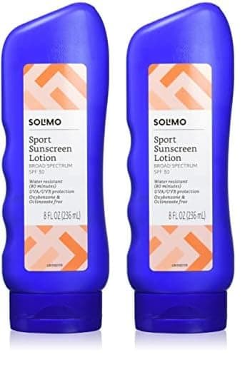 Solimo Sport Sunscreen Lotion SPF 30, Reef Friendly, 8 fl oz (Pack of 2)