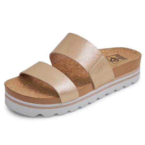 Ustogi Arch Support Flatform Sandals for Women Summer Cushioned Beach Slides