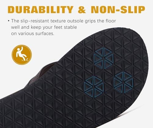 KuaiLu Men's Yoga Mat Flip Flops with Arch Support Cushion Comfort