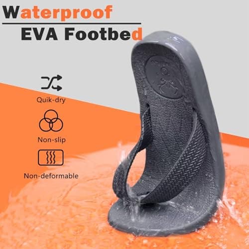 KuaiLu Mens Arch Support Summer Beach Flip FlopsComfortable Yoga Slippers