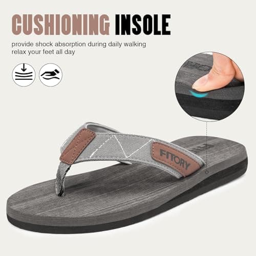 FITORY Men's Comfortable Flip-Flops for Beach and Slippers