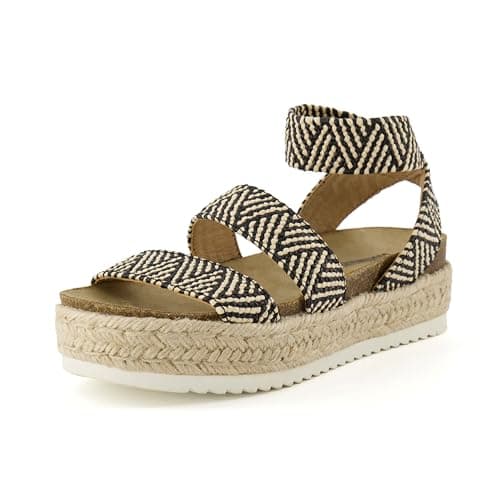CUSHIONAIRE Women's Mandy Cork Espadrille Platform Sandal - Strappy Wedge