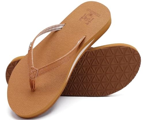 KuaiLu Women's Arch Support Yoga Mat Flip Flops