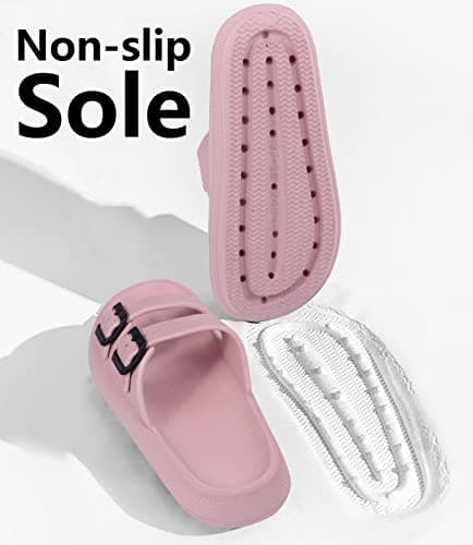 Weweya Adjustable Double Buckle Slides - EVA Flat Sandals for Men and Women