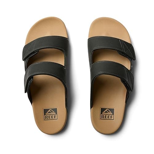 REEF Tradewind Men's Slides, Adjustable Velcro Straps, Ultra Soft Cushion Footbed