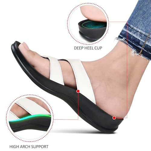AEROTHOTIC Women's Strappy Arch Support Flip Flops Summer Essentials