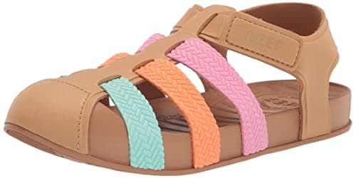 REEF Kids' Water Friendly Beachy Fisherman Sandal, Adjustable Velcro Strap