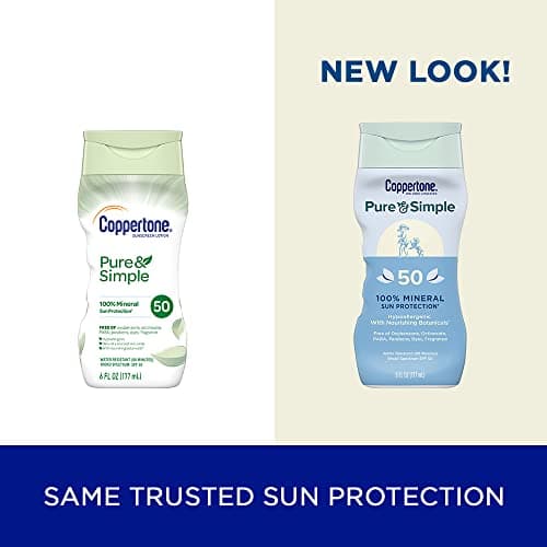 Coppertone Pure & Simple Broad Spectrum SPF 50 Sunscreen Lotion, 6 Oz