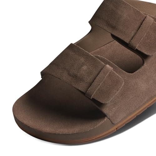 REEF Ojai Two Bar Women's Slide Sandal, Premium Leather, Soft Cushion Comfort