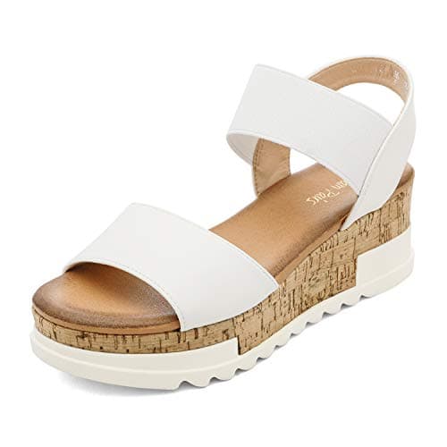 Dream Pairs Women's Open Toe Ankle Strap Casual Flatform Sandals