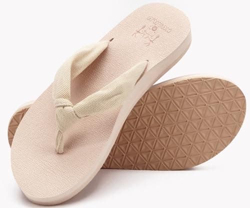 KuaiLu Arch Support Yoga Mat Thong Sandals for WomenComfortable Summer Beach Walking