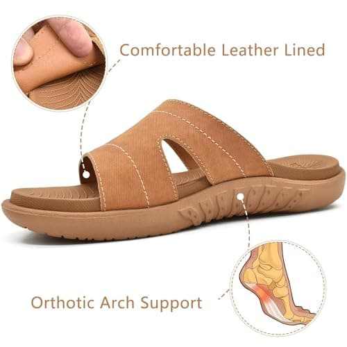 KuaiLu Women's Fashion Orthotic Yoga Mat Slides with Arch Support