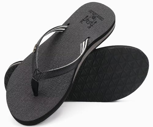 KuaiLu Women's Arch Support Yoga Mat Flip Flops