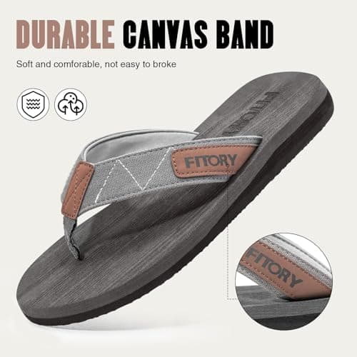 FITORY Men's Comfortable Flip-Flops for Beach and Slippers