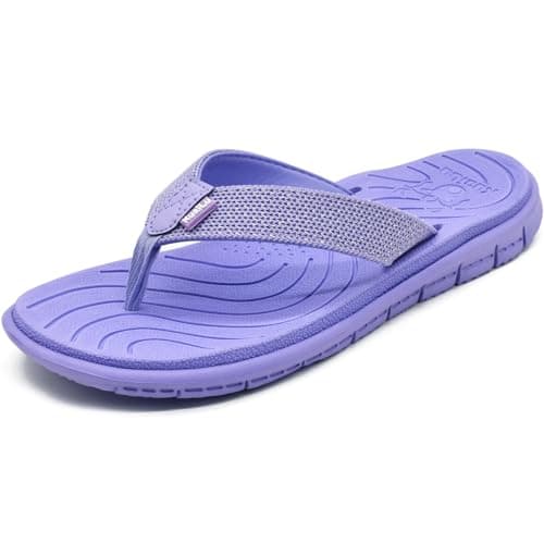 KuaiLu Women's Casual Comfortable Cushion Flip Flops with Arch Support