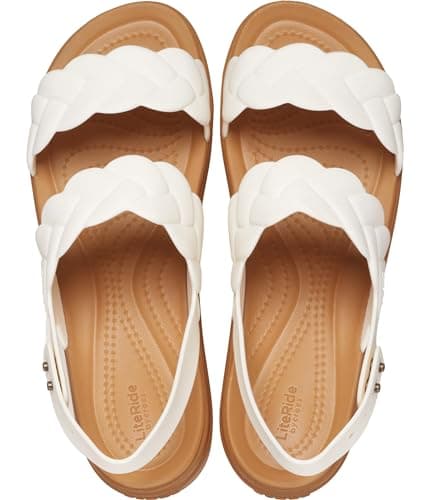 Crocs Women's Brooklyn Low Wedge Sandal, Chalk Woven, Size 7