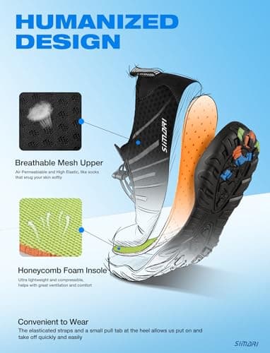 SIMARI Water Shoes for Men & Women - Quick-Dry Aqua Socks | Lightweight Swim Shoes for Surfing, Swimming, Beach Sports,