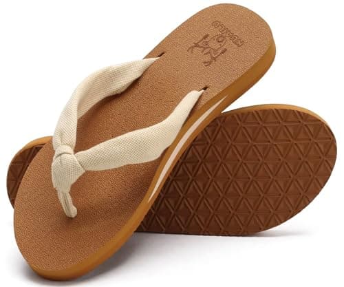 KuaiLu Arch Support Yoga Mat Thong Sandals for WomenComfortable Summer Beach Walking