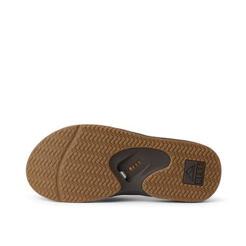 REEF Fanning Men's Brown/Gum Flip Flop, Arch Support, Durable Outsole, Water Friendly