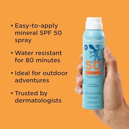 BLUE LIZARD Sport Mineral Sunscreen SPF 50+ Broad-Spectrum UVA/UVB Protection