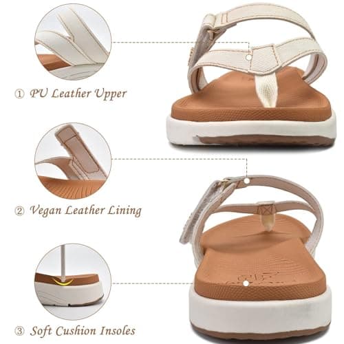 COFACE Women's Fashion Orthotic Flip Flops with Arch Support