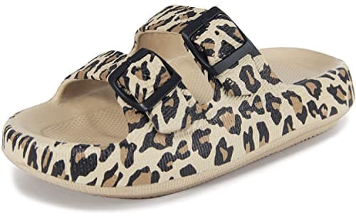 Weweya Adjustable Double Buckle Slides - EVA Flat Sandals for Men and Women