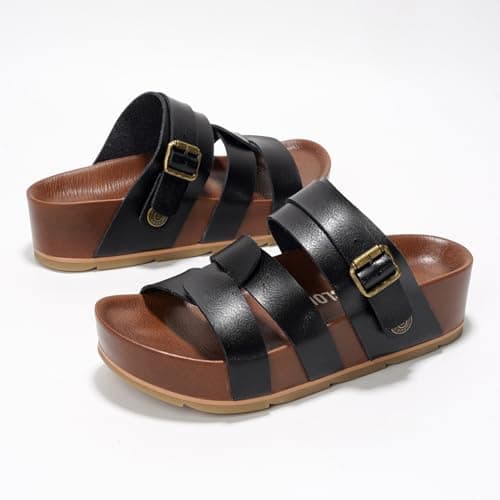 Proud Women's Cloud Platform Sandals - Memory Foam & Lightweight Non-Slip Beach Wedges