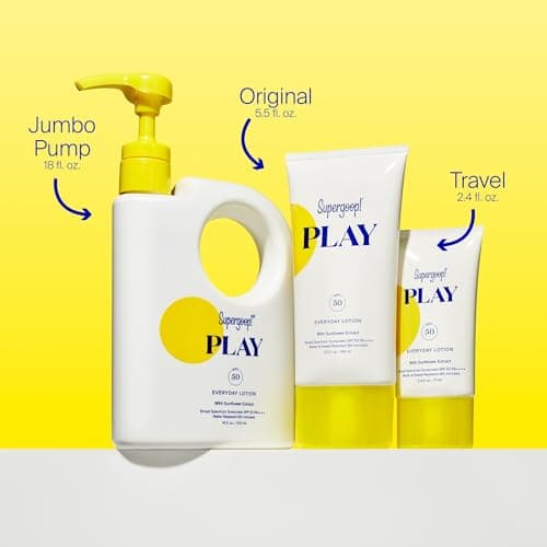 Supergoop! PLAY SPF 50 Everyday Lotion - Broad Spectrum Body & Face Sunscreen for Sensitive Skin