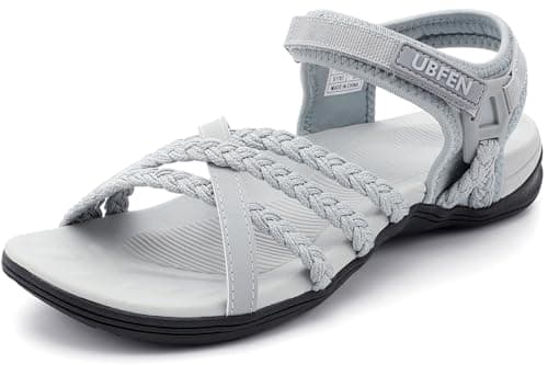 UBFEN Women's Comfortable Hiking Sandals with Adjustable Ankle Straps