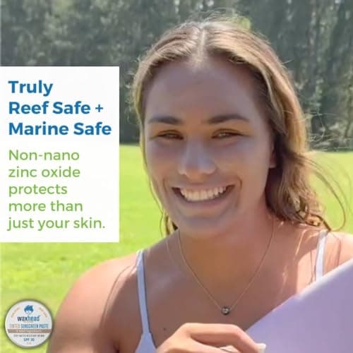 Reef Safe Waxhead Tinted Zinc Oxide SPF 30 Sunscreen, Travel-Friendly & Waterproof