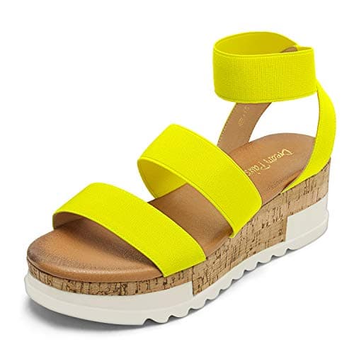 Dream Pairs Women's Open Toe Ankle Strap Casual Flatform Sandals