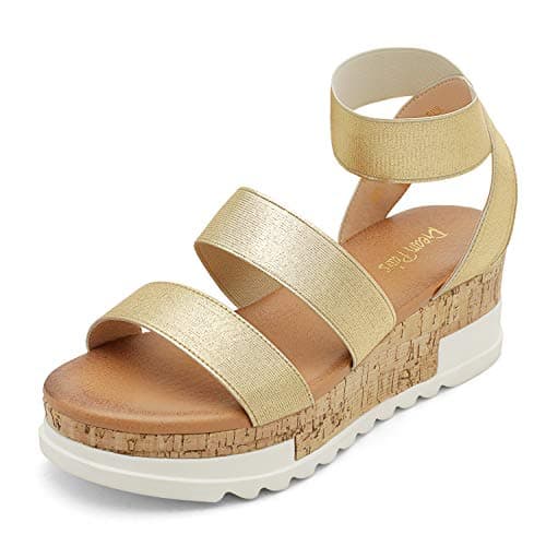 Dream Pairs Women's Open Toe Ankle Strap Casual Flatform Sandals