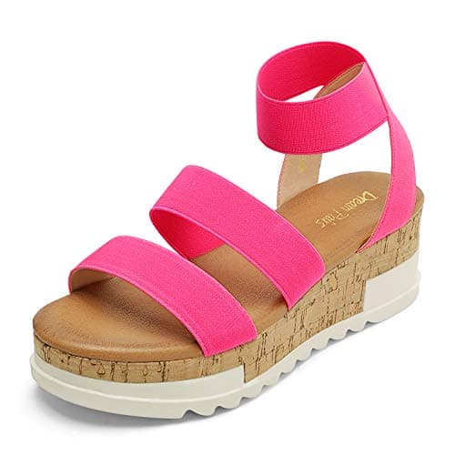 Dream Pairs Women's Open Toe Ankle Strap Casual Flatform Sandals