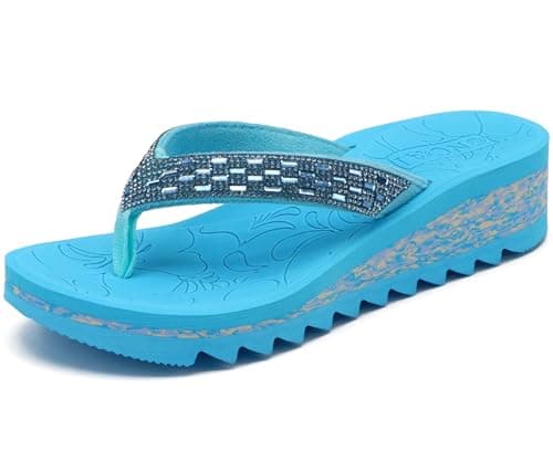 ONCAI Women's Rhinestone Flip Flops for Summer Comfort and Style