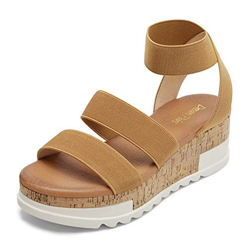 Dream Pairs Women's Open Toe Ankle Strap Casual Flatform Sandals