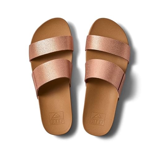 REEF Women's Cushion Vista Slide Sandals Comfortable Women's Flip Flops Beach Casual Summer Shoes Women's Size 8