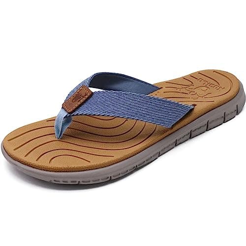 KuaiLu Women's Casual Comfortable Cushion Flip Flops with Arch Support