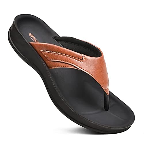 AEROTHOTIC Women's Strappy Arch Support Flip Flops Summer Essentials