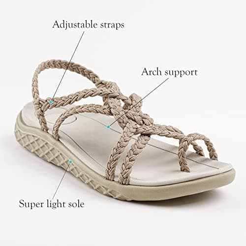Plaka Explore Women's Comfortable Walking and Hiking Sandals | Arch Support, Waterproof & Travel Perfect