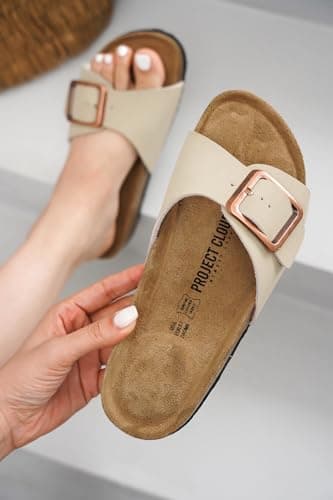 Project Cloud Women's Comfortable Memory Foam Genuine Leather Sandals