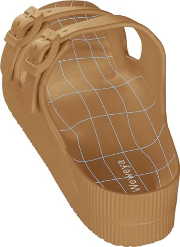 Weweya Women's Arch Support Platform Sandals with Adjustable Buckle