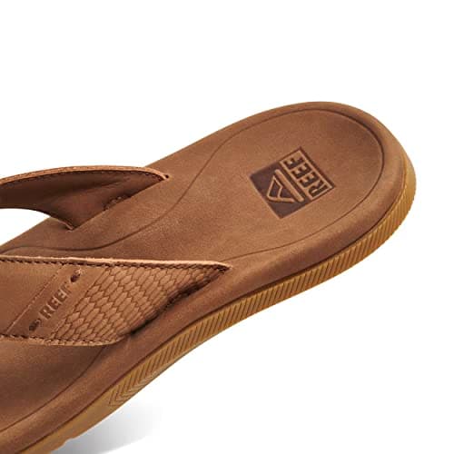 REEF Men's Leather Santa Ana Flip Flop - Classic Comfort