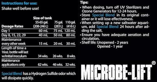 MICROBE-LIFT SBH16 Special Blend Aquarium Cleaner 16 Ounces Freshwater & Saltwater